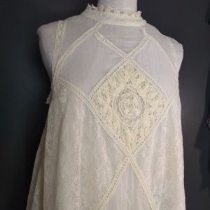 Free people high neck lace tunic